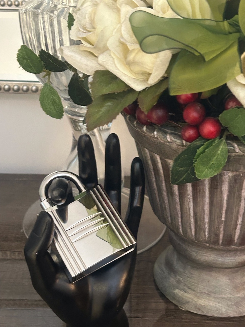 Hermès Perfume Padlock Silver Color